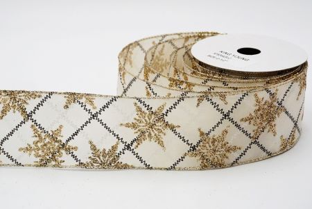 Glitter Snowflakes Plaid Wired Ribbon